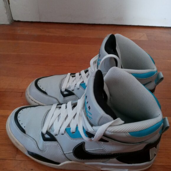 Nike Air Flight Condor High, Size US 9, Light Grey-Turquoise-Black - Picture 6 of 7